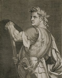 D. Tito Vespasiano Imperatore di Roma 79-81 d.C. inciso da Aegidius Sadeler (1570-1629) da Tiziano Vecelli